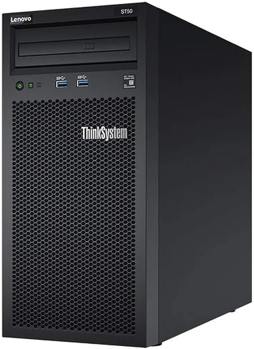 Lenovo ThinkSystem ST50 Tower Server Including Intel Xeon 3.4GHz CPU, 64GB DDR4 2666MHz RAM, 12TB HDD Storage, JBOD RAID