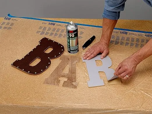 3M Hi-Strength Spray Adhesive 90, 14.6 oz., Industrial Strenght Spray Glue, Dries Clear, Use on Rubber, Glass, Metal, Wood, Foam, Plastic, Cardboard, Fiberglass Insulation, Drywall, and More (90-DSC)