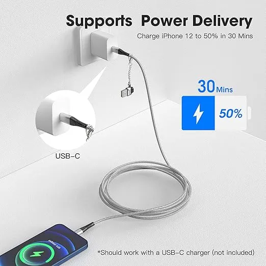 Apple MFI Certified 2Pack iPhone 14/13 Fast Charger USB Type C to Lightning Cable 6ft Long Charging Cord for iPhone 14/13/12 Pro Max/Mini/X/Xs/Xr and USB C Female to USB A Male Adapter with Keychain