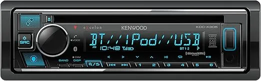 Kenwood KDC-X305 eXcelon CD Car Stereo Receiver w/Bluetooth Hands Free Calling, AM/FM Radio, USB, Amazon Alexa Built Ready, Variable Color Illumination