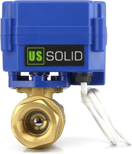 U.S. Solid Motorized Ball Valve- 3/4inches Brass Electrical Ball Valve with Standard Port, 9-24V AC/DC and 3 Wire Setup by U.S. Solid