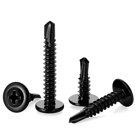 #8 x 1/2" Phillips Truss Head Self-Drilling Tek Screw, 100 PCS Self Tapping Screws Sheet Metal Screws, Black Oxide Stainless Steel