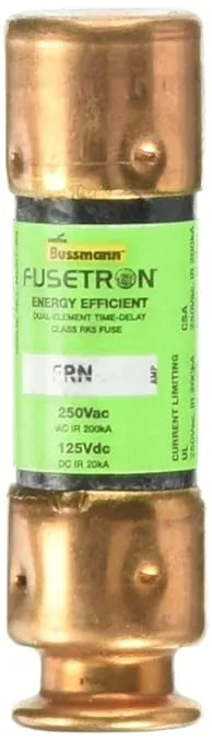 Bussmann FRN-R-1 1 Amp Fusetron Dual Element Time-Delay Current Limiting Fuse Class RK5, 250V UL Listed