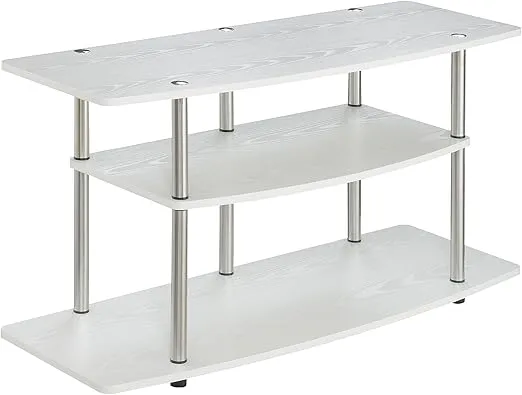 Convenience Concepts Designs2Go 3-Tier Wide TV Stand, 42", White