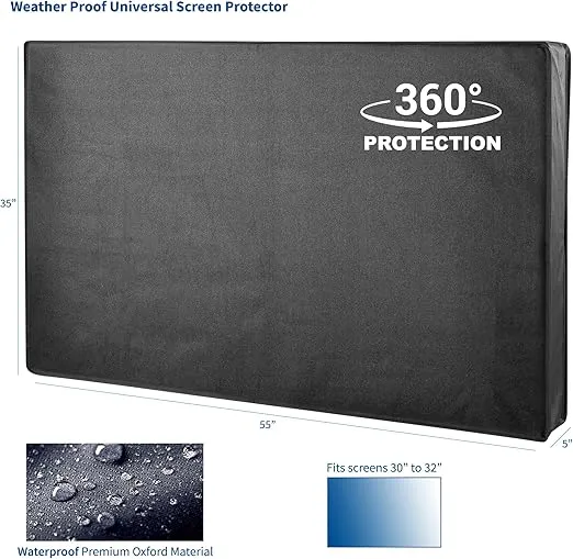 VIVO Flat Screen TV Cover Protector for 55 to 58 inch Screens, Universal, Outdoor, Weatherproof, Water Resistant COVER-TV055B