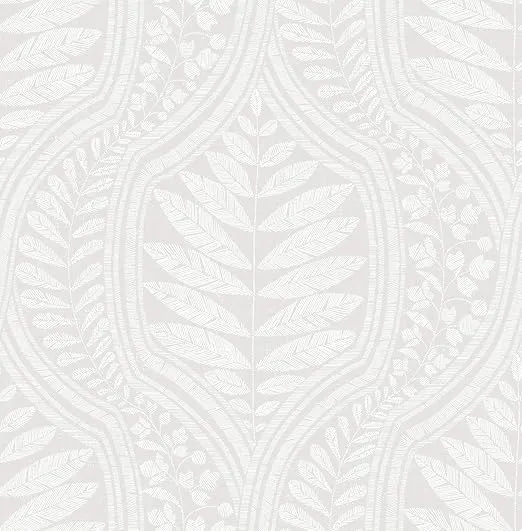 Scott Living 2964-25948 Juno Light Grey Ogee Wallpaper