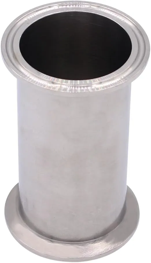 DERNORD Sanitary Spool Tube with Clamp Ends,Stainless Steel 304 Seamless Round Tubing With 1.5 inch Tri Clamp 50.5MM Ferrule Flange (Tube Length: 2 Inch / 51MM)