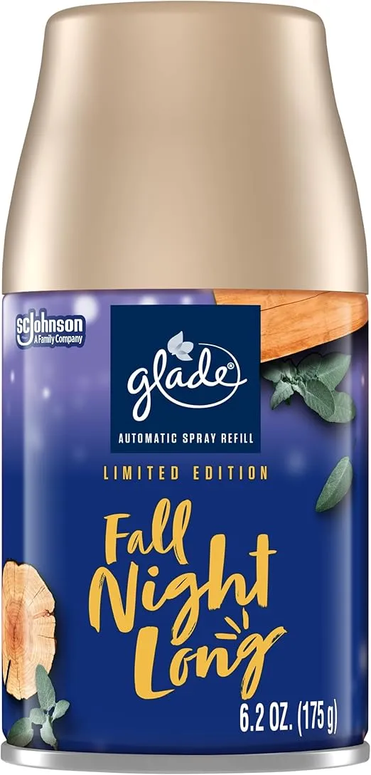 Glade Automatic Spray Refill, Air Freshener for Home and Bathroom, Fall Night Long, 6.2 Oz