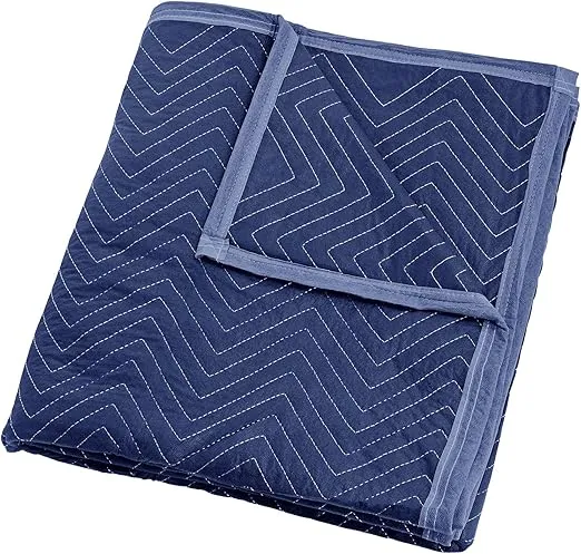 1 Pack Moving Blankets 80''x72''Heavy Duty Packing Blankets for Protecting Furniture Moves Storage, Professional Quilted Shipping Furniture Pads Navy (Blue)