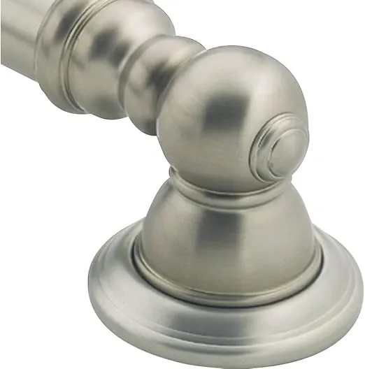 Moen YG5412BN Bathroom Safety 12-Inch Stainless Steel Traditional Bathroom Grab Bar, Brushed Nickel