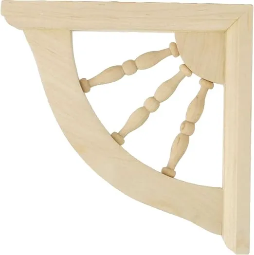 Ekena Millwork BKT01X07X07ADAL Andrea Wagon Wheel Wood Brackets, 1 1/2"W x 7"D x 7"H , Alder
