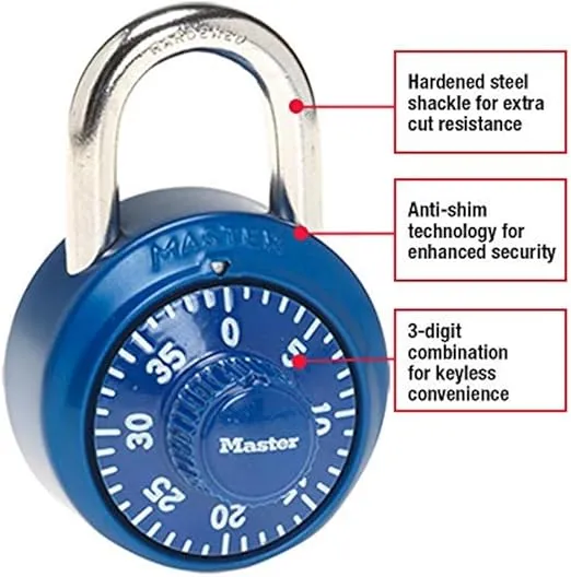 Master Lock 1530DCM Locker Lock Combination Padlock, 1 count (Pack of 1) Colors may vary