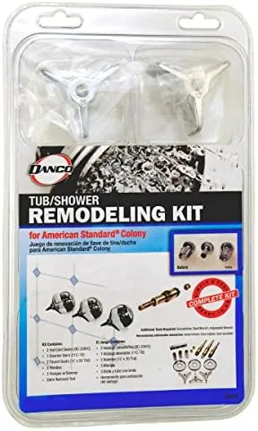 DANCO Bathtub and Shower 3-Handle Remodel/Rebuild Trim Kit for American Standard Colony Faucets | Cross-Arm Handle | 9C-23H, 9C-23C, 11C-1D | Chrome (39614)