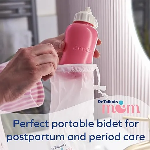 Dr. Talbot's Mom Postpartum Peri Bottle with Carry Bag - Silicone Perineal Spray Bottle for Mothers - 12.2 fl oz
