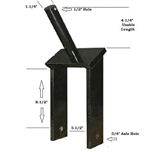 Tail Wheel Fork Yoke 1.25" Shaft w/ 0.75" Axle Hole & 4.25" Usable Length Farmer Bob's Parts 63740