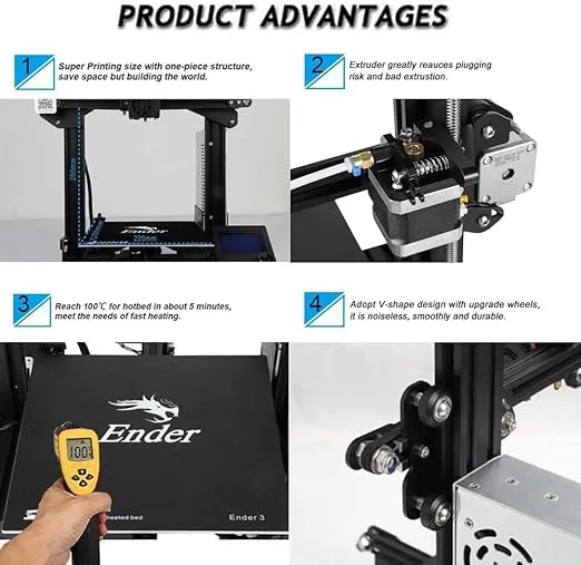 Official Creality Ender 3 3D Printer Fully Open Source with Resume Printing Function DIY 3D Printers Printing Size 8.66x8.66x9.84 inch