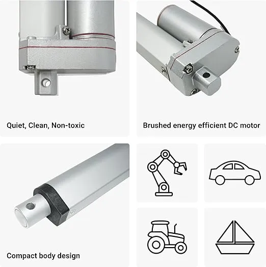 Progressive Automations 12V Mini Linear Electric Actuator - 12 inches, 150 lbs Force, Innovative Compact Design and Versatile Capabilities for Home and General Automation, Automotive, Manufacturing