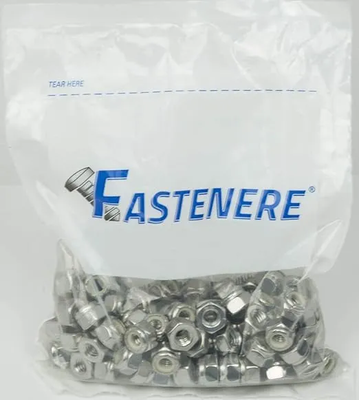 Nylon Insert Hex Lock Nuts - 7/16"-14 (25-Pack) Stainless Steel 18-8, Plain Finish, Corrosion-Resistant, Durable Multi-Use Hardware Nuts - Secure Fastening with Hex Socket Drive