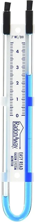 RadonAway 50017 Easy Read Manometer, Blue
