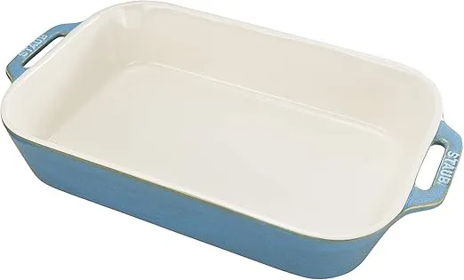 STAUB Ceramics Rectangular Baking Dish, 13x9-inch, Rustic Turquoise