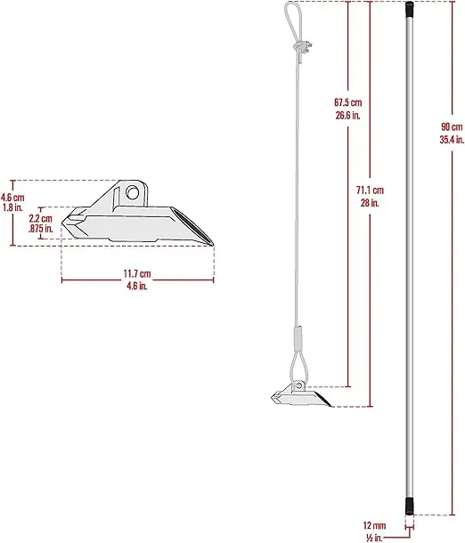 ShelterLogic 4-Piece Easy Hook Anchor Kit with 4 Cable Clamps and Driving Rod, 42-Inch,Silver