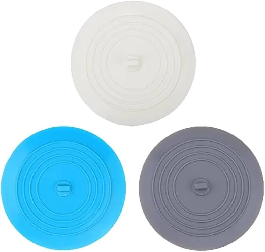 Bathtub Drain Stopper 3 Pack, V-TOP 5inch Tub Stopper Bathtub Drain Cover, Silicone Bath Tub Plug Essentials Flat Suction for Kitchen Bathroom Laundry Accessories