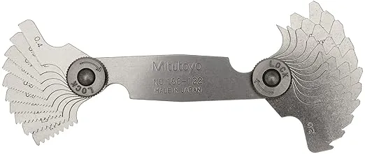 Mitutoyo - 504-188-122 188-122, Screw Pitch Gage, 0.4mm to 7mm, 21 Leaves