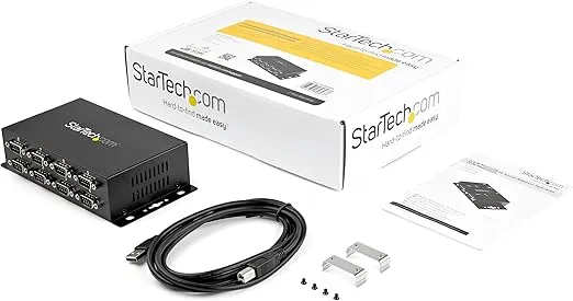 StarTech.com 8 Port USB to Serial RS232 Adapter - Wall Mount - Din Rail - COM Port Retention - FTDI USB to DB9 RS232 Hub , TAA (ICUSB2328I)