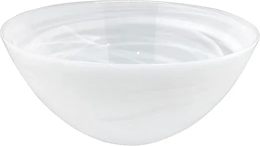 ALABASTER WHITE MEDIUM BOWL| WHITE | ALABASTER | TABLEWARE | BOWLS | GLASS | HANDMADE IN TURKEY