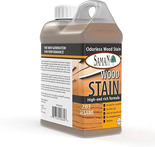SamaN Interior Water Based Wood Stain - Natural Stain for Furniture, Moldings, Wood Paneling, Cabinets (Sesame TEW-203-32, 32 oz)
