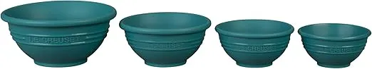 Le Creuset FA205-17 t Silicone Prep Bowls, 1/4c, 1/3c, 1/2c & 1 cup, Caribbean