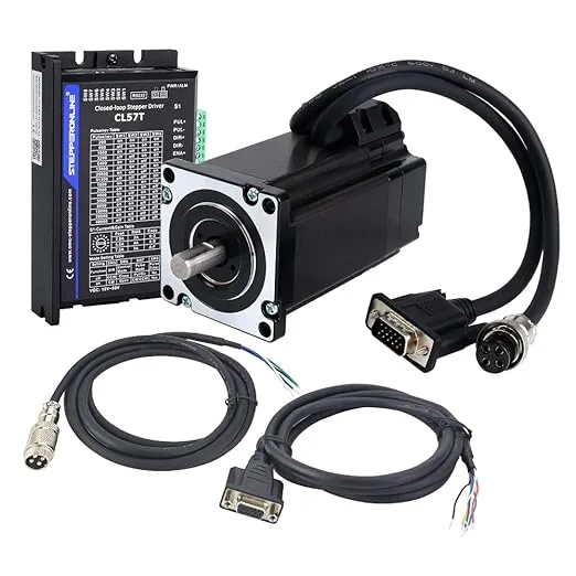 STEPPERONLINE Closed Loop Stepper Motor 1 Axis CNC KIT 3.0 Nm/424.92oz.in Nema 24 Stepper Motor & 0-8.0A 24-48VDC Closed Loop Stepper Driver CL57T V4.1
