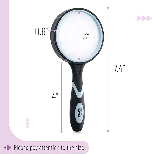 Mr. Pen- Magnifying Glass, 2 Pack, 10X Magnifier, 75mm Glass Lens, Magnifying Glass for Kids and Adults, Handheld Magnifying Glass, Magnifier for Reading, Magnifying Glasses for Close Work