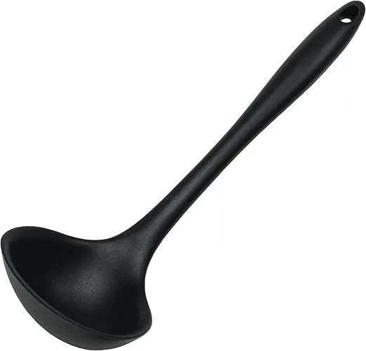 Chef Craft Premium Silicone Cooking Ladle, 11.25 inch, Black