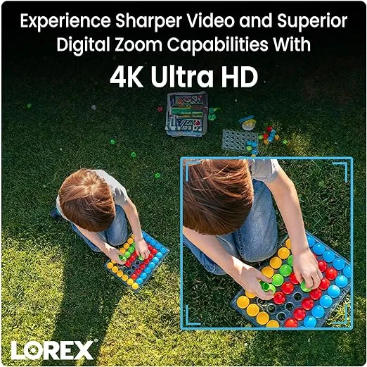Lorex 4K 8MP (32 Camera Capable) 8TB Wired PoE NVR System with 32 IP Indoor/Outdoor Metal Dome Cameras - Color Night Vision, Smart Motion Detection (Person/Vehicle), IP67, Listen-in Audio (White)