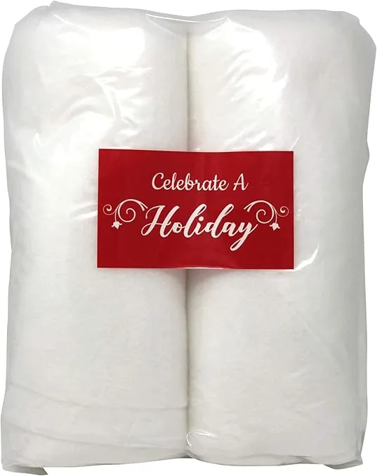 Christmas Snow Roll - 3 Foot X 8 Foot Artificial Snow Blanket for Christmas Decorations - Fake Snow Blanket for Christmas Villages (2 Pack)