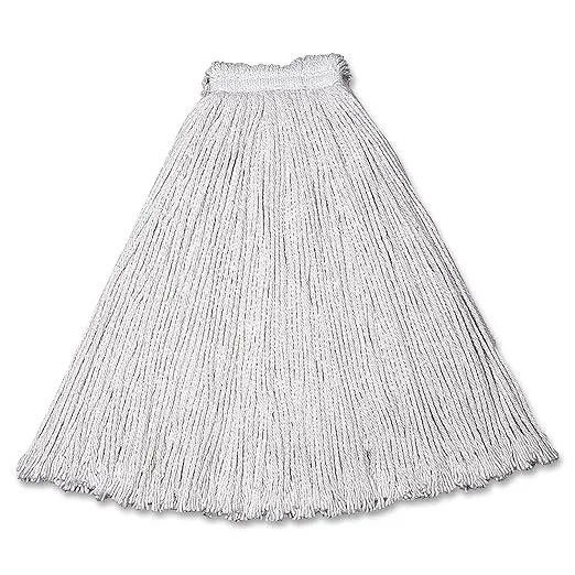 Rubbermaid Commercial Products Value Pro Small 16 OZ Cotton Wet Mop, 1" Headband, White, for General Purpose Floor Cleaning or One-Time Use