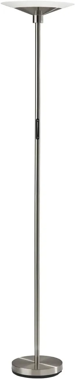 Adesso 5121-22 Solar LED Torchiere, Lamp, Brushed Steel