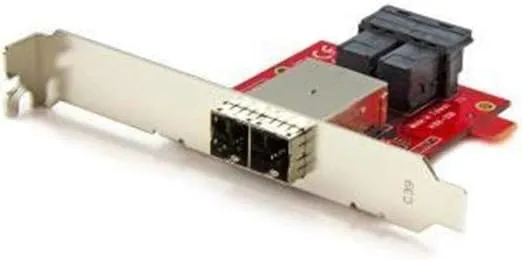 StarTech.com Mini-SAS Adapter - Dual SFF-8643 to SFF-8644 - with Full and Low-Profile Brackets - 12Gbps , TAA (SFF86448PLT2)