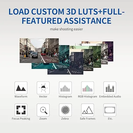 FEELWORLD 10.1 Inch Ultra Bright 2000nit DSLR Camera Field Monitor Touch Screen 4K HDMI F970 External Power and Install Kit(LUT11H)