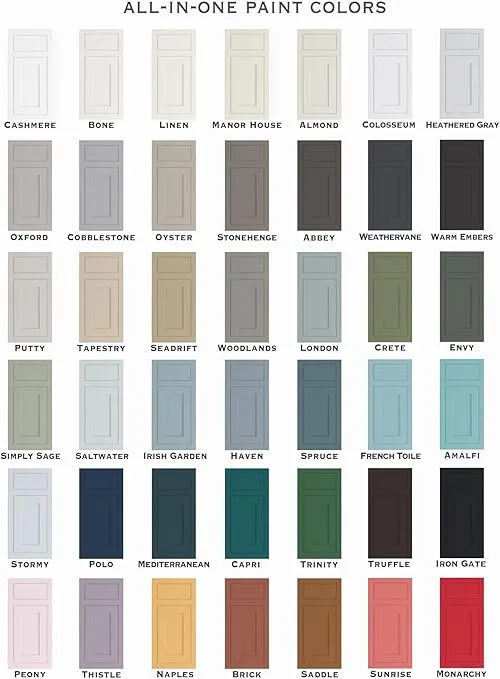 ALL-IN-ONE Paint, Durable cabinet and furniture paint. Built in primer and top coat, no sanding needed. Includes our 30 featured color card - Haven, Gallon
