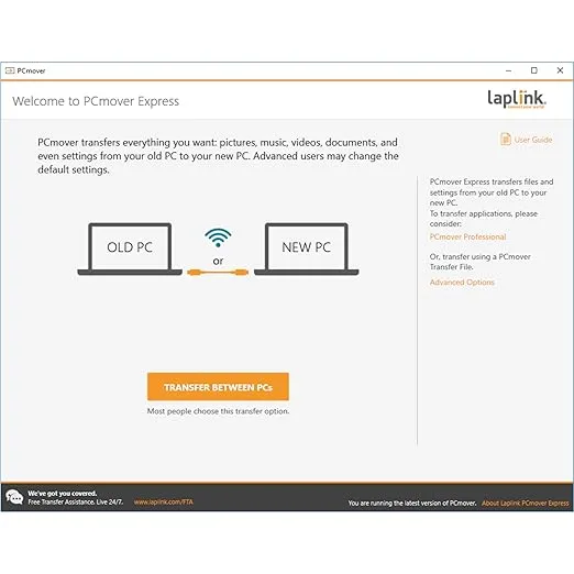 Easy Transfer Cable for Windows, Includes PCmover Express Software and USB 2.0 PC to PC Cable, Single Use License, Transfers Files, Settings, and User Profiles. Compatible with Windows 11