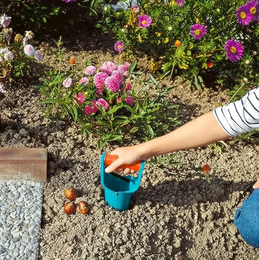 Gardena Bulb Planter - Ideal Accessory for Laying Bulbs with Automatic Release Mechanism and Depth Scale, Made Steel with Duroplast Coating (3412-20)