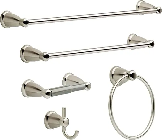 Franklin Brass Kinla (1-Pack) 24" Towel Rack for Bathroom, Satin Nickel Towel Bar for Bathroom Wall Towel Holder Rod Wall Mounted Bathroom Accessories KIN24-SN1