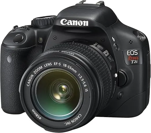 Canon EOS Rebel T2i 18MP Digital SLR DSLR Camera Kit 18-55mm AF IS Lens (Renewed)