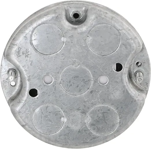 Hubbell-Raco 295 1/2-Inch Deep 1/2-Inch Bottom Knockouts 4-Inch Round Ceiling Fan Support Pan, metal