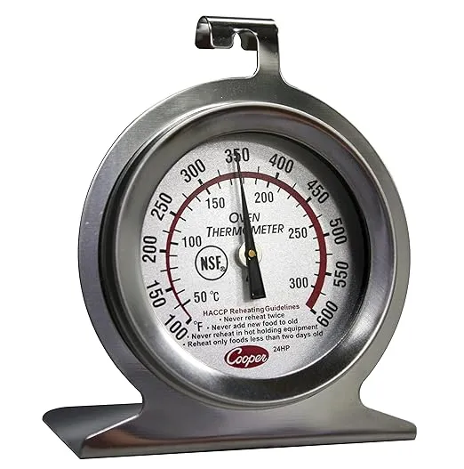 Cooper-Atkins 24HP-01-1 Stainless Steel Bi-Metal Oven Thermometer, 100 to 600 Degrees F Temperature Range