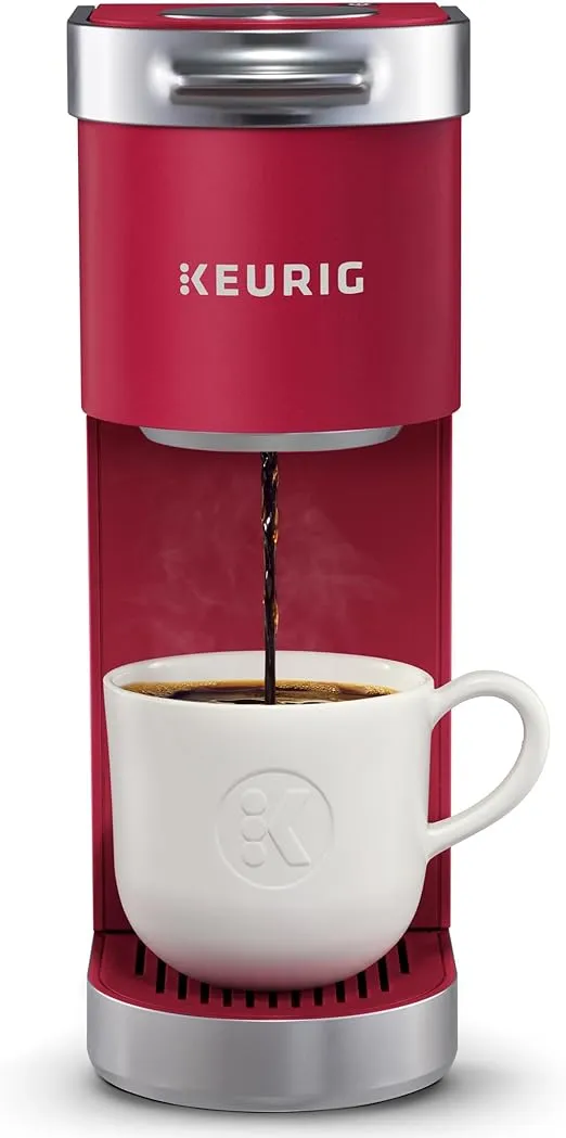 Keurig K-Mini Plus Single Serve K-Cup Pod Coffee Maker, with 6 to 12oz Brew Size, Stores up to 9 K-Cup Pods, Travel Mug Friendly, Cardinal Red