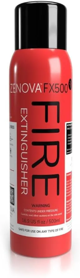 ZENOVA FX500 7-in-1 Fire Extinguisher, Portable Fire Extinguisher for Home Car RV Camping, Mini Aerosol Fire Spray for All Fires including Li-ion Battery Fires 16.9 US fl oz/500ML
