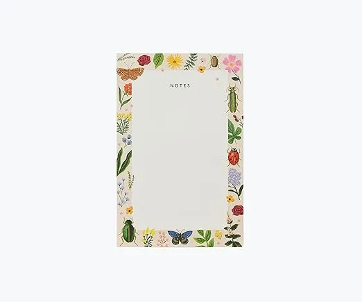 RIFLE PAPER CO. Curio Notepad Notepad, 75 Tear-Off Pages, Organize Your Workweek with Our Illustrated Notepads, Great for Keeping your To-Dos Simplified